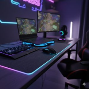 Extended gaming mouse pad and desk mat